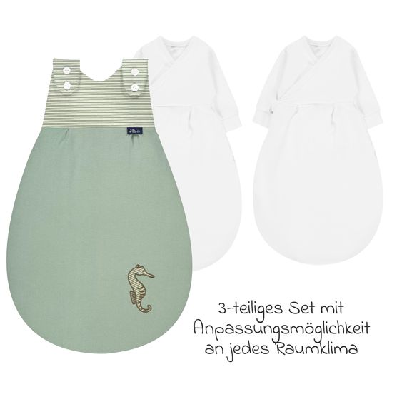 Alvi Baby-Mäxchen 3-tlg. - Organic Cotton - Seahorse - Gr. 80/86
