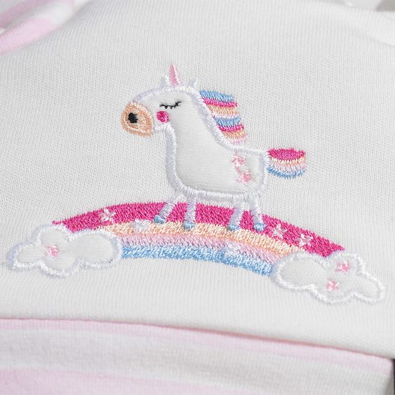Alvi Baby-Mäxchen 3-tlg. s.Oliver mit Stickerei - Einhorn Rosa - Gr. 68/74
