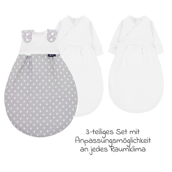 Alvi Baby-Mäxchen 3-tlg. Tencel - Stars Silber - Gr. 80/86