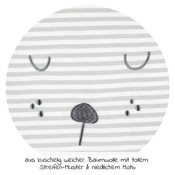 Alvi Baby-Mäxchen Außensack - Faces Stripes - Grey - Gr. 50/56