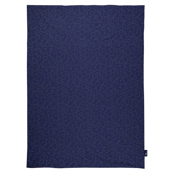 Alvi Coperta per neonati in jersey 75 x 100 cm - Cuori - Navy