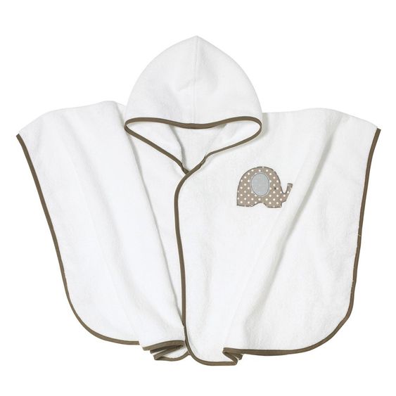 Alvi Bade-Poncho 70 x 85 cm - Elefant - Weiß