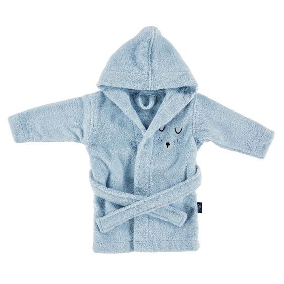 Alvi Bathrobe Organic Cotton - Faces - Blue - Size 74/80