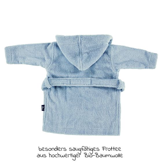 Alvi Bathrobe Organic Cotton - Faces - Blue - Size 74/80