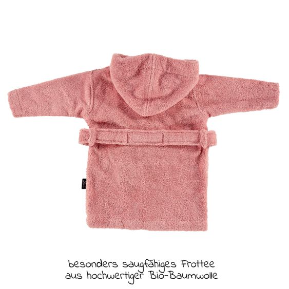 Alvi Bademantel Organic Cotton - Faces - Rosa - Gr. 74/80
