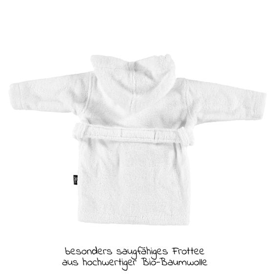 Alvi Bademantel Organic Cotton - Faces - Weiß - Gr. 74/80