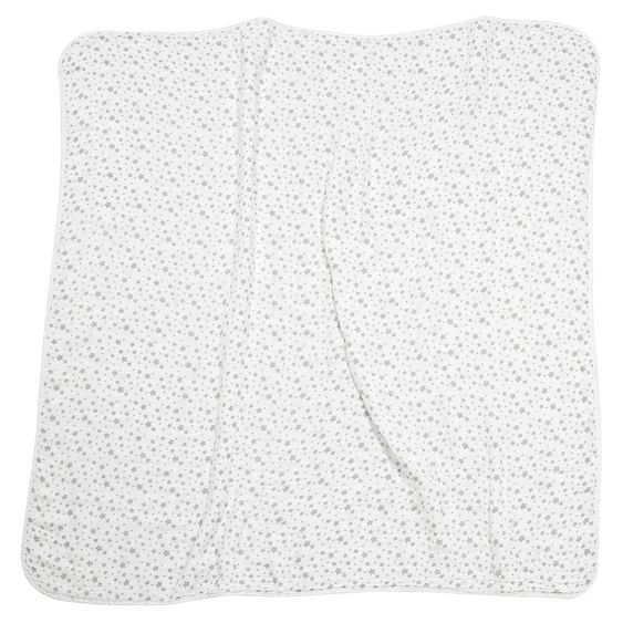 Alvi Coperta di garza di cotone 120 x 120 cm - Stelle - Argento