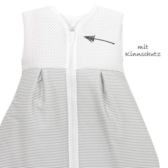 Alvi Baumwoll-Kugelschlafsack Thermo - Dots & Stripes Grau - Gr. 70 cm