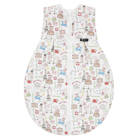 Alvi Baumwoll-Kugelschlafsack Thermo - Weltenbummler Bunt - Gr. 70 cm