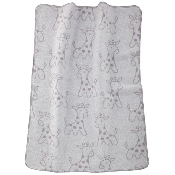 Alvi Baumwoll - Kuscheldecke 75 x 100 cm - Giraffen Grau