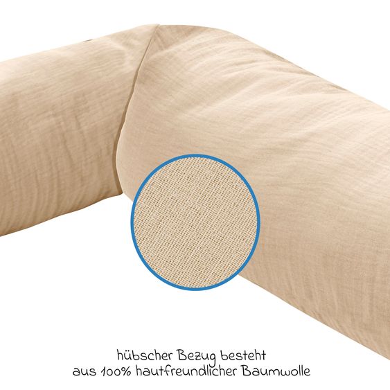 Alvi Mussola per il letto / per il pigiama party 180 cm - sabbia-beige