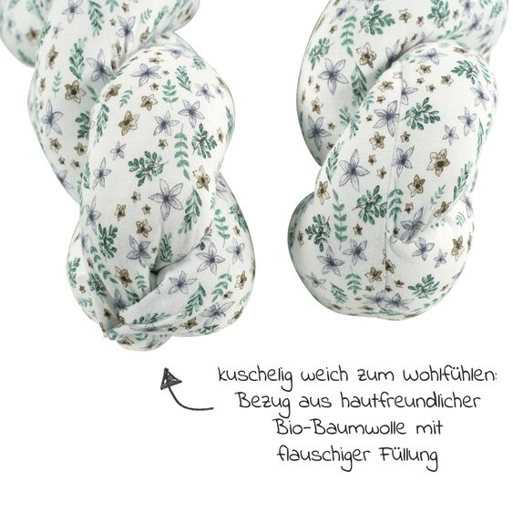 Alvi Bettschlange / Schlummer-Lounge Organic Cotton geflochten 170 cm - Petit Fleurs