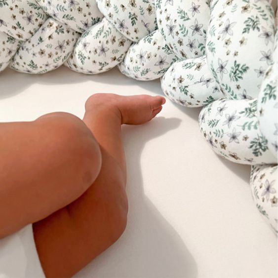 Alvi Bettschlange / Schlummer-Lounge Organic Cotton geflochten 170 cm - Petit Fleurs