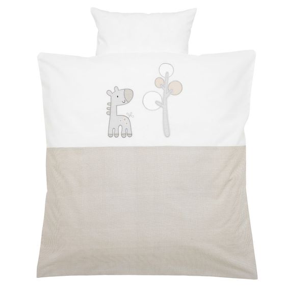 Alvi Bettwäsche 80 x 80 cm - Giraffe - Beige