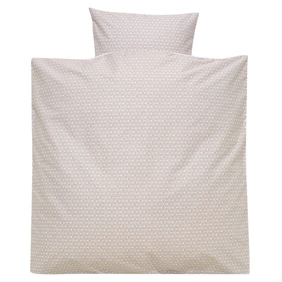 Alvi Bettwäsche 80 x 80 cm - Raute - Taupe