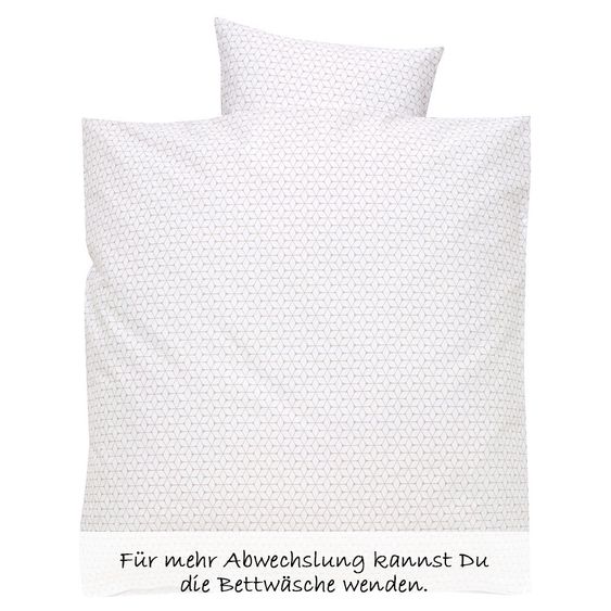 Alvi Bettwäsche 80 x 80 cm - Raute - Taupe