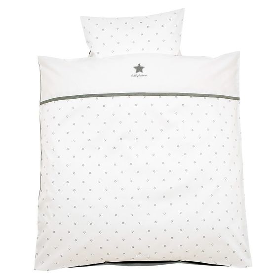 Alvi Bettwäsche bellybutton mit Stickerei 80 x 80 cm - Classic Star - Grey