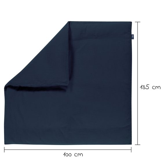 Alvi Bettwäsche Mull mit Knopf 100 x 135 cm - Poseidon
