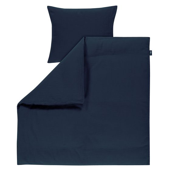 Alvi Bettwäsche Mull mit Knopf 80 x 80 cm - Poseidon