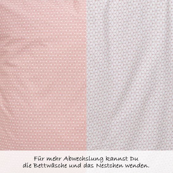 Alvi Bettwäsche-Set - Raute - Rosa