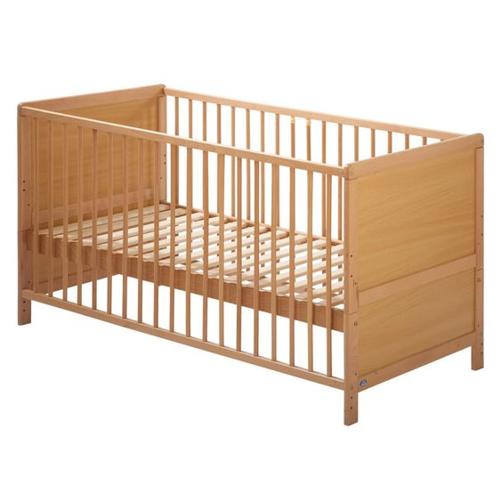 Alvi Kinderbett Jens Buche massiv 70 x 140 cm - Natur