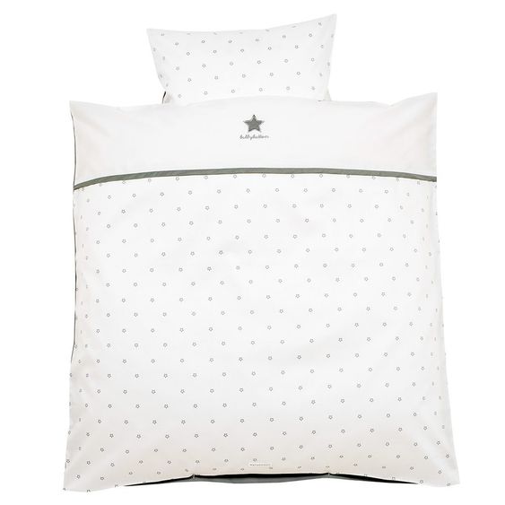 Alvi Complete bassinet Birthe White bellybutton - Classic Star with embroidery - Grey