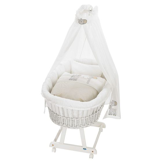 Alvi Komplett-Stubenwagen Birthe Weiß - Giraffe - Beige