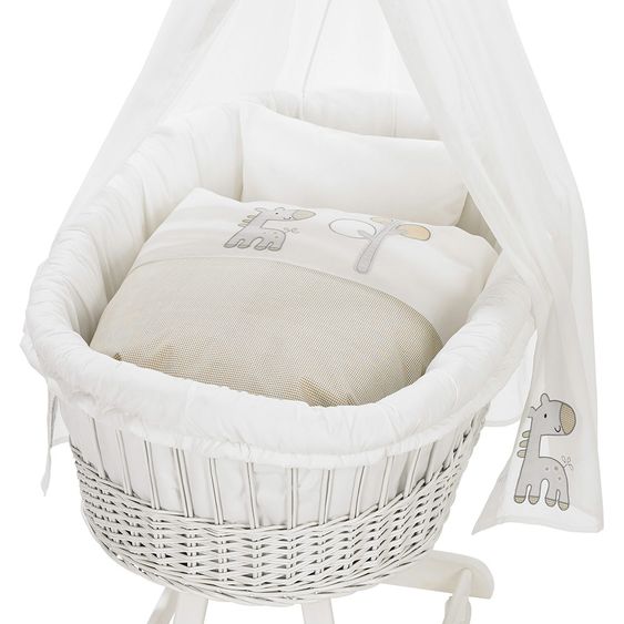 Alvi Komplett-Stubenwagen Birthe Weiß - Giraffe - Beige