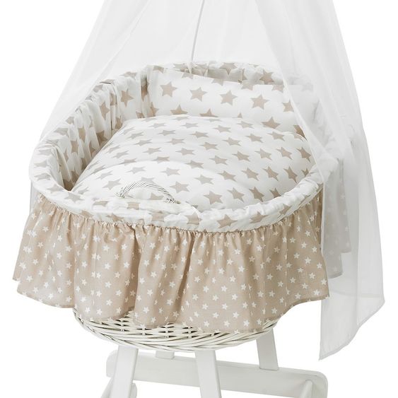 Alvi Complete bassinet Jola Weiß - Stars - Beige