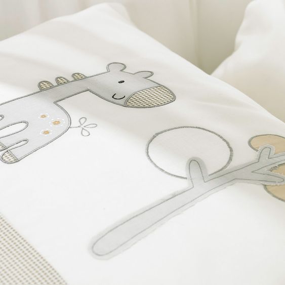 Alvi Komplett-Wiege Sina Weiß - Giraffe - Beige