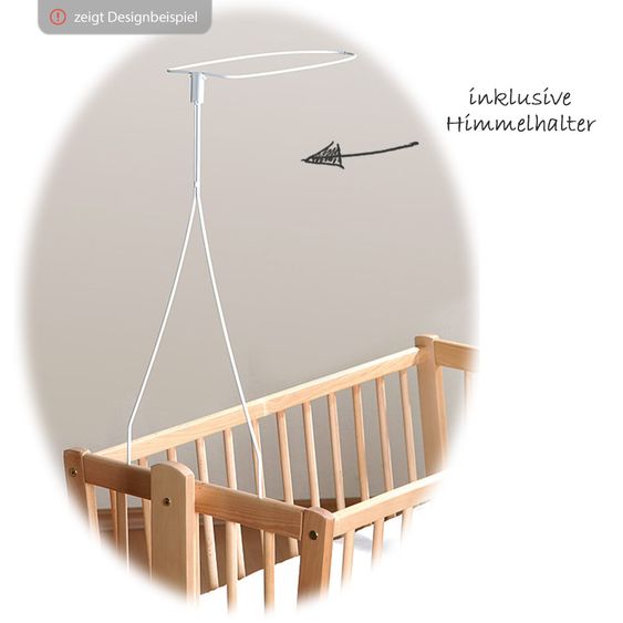 Alvi Komplett-Wiege Sina Weiß - Giraffe - Beige