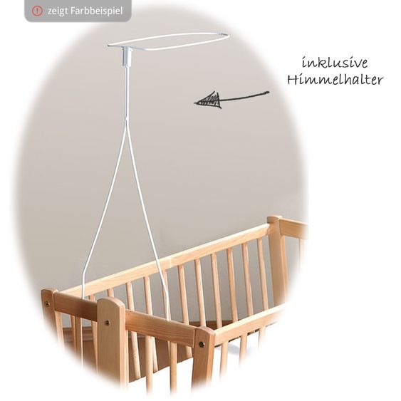 Alvi Komplett-Wiege Sina Weiß - Stern u. Sternchen - Beige