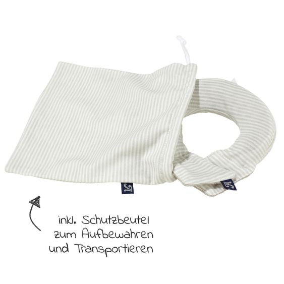 Alvi Kopfstütze / Babykissen gegen Kopfverformung ALVIbino inkl. Aufbewahrungstasche - Smokey Stripe