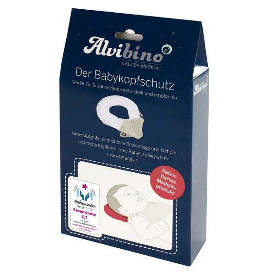 Alvi Kopfstütze / Babykissen gegen Kopfverformung ALVIbino inkl. Aufbewahrungstasche - Smokey Stripe