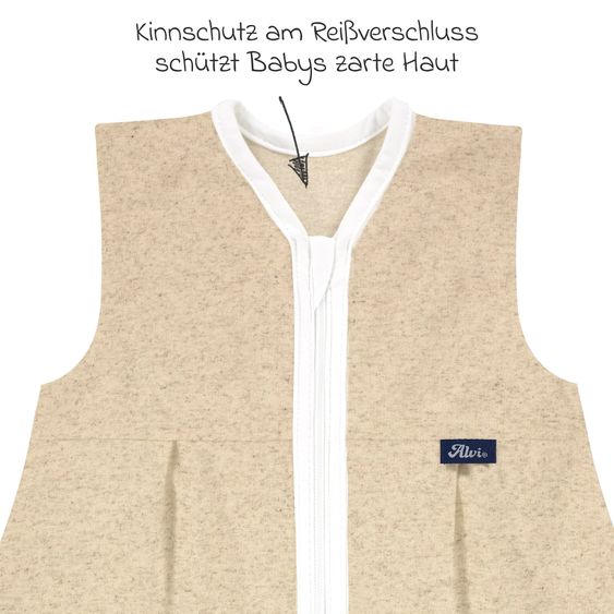 Alvi Kugelschlafsack Mäxchen Light Bio-Baumwolle - Hemp - Nature - Gr. 100 cm
