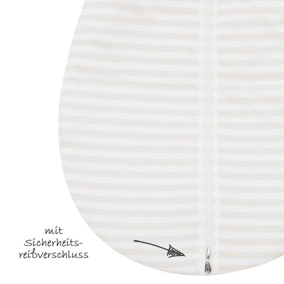 Alvi Kugelschlafsack Mäxchen Thermo - Blockstreifen Beige - Gr. 70 cm