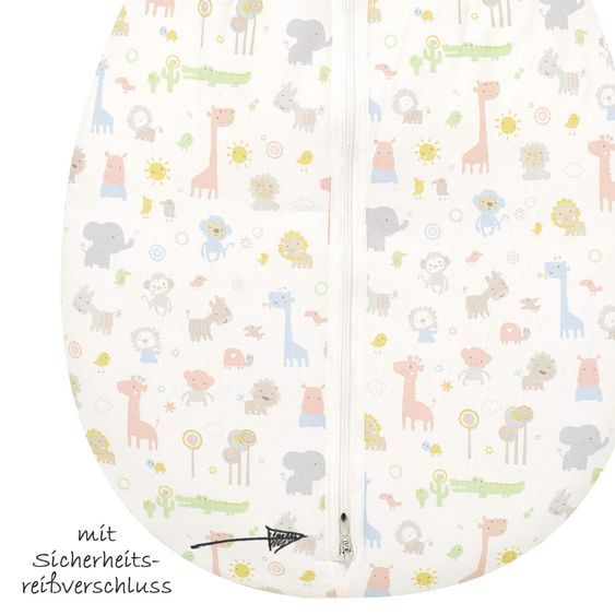 Alvi Kugelschlafsack Mäxchen Thermo mit Arm - Animals Bunt - Gr. 70 cm