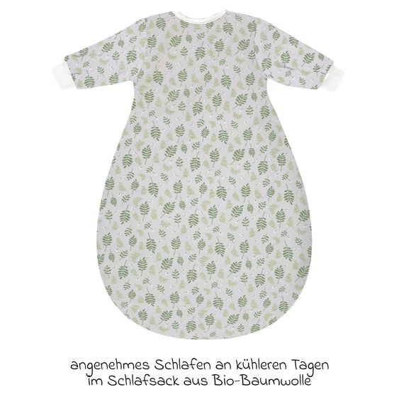 Alvi Kugelschlafsack Mäxchen Thermo mit Arm - Organic Cotton - Drifting Leaves - Gr. 110 cm