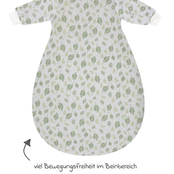Alvi Kugelschlafsack Mäxchen Thermo mit Arm - Organic Cotton - Drifting Leaves - Gr. 110 cm
