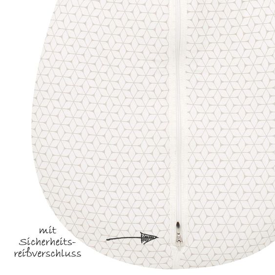 Alvi Kugelschlafsack Mäxchen Thermo mit Arm - Raute Taupe - Gr. 70 cm