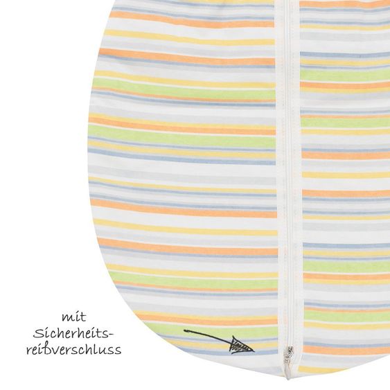 Alvi Kugelschlafsack Mäxchen Thermo mit Arm - Streifen Bunt - Gr. 70 cm
