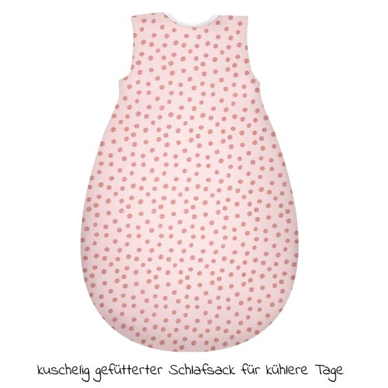 Alvi Sacco a pelo in cotone organico Mäxchen Thermo - Puntini ricci - Misura 90 cm