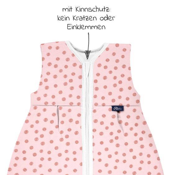 Alvi Sacco a pelo in cotone organico Mäxchen Thermo - Puntini ricci - Misura 90 cm