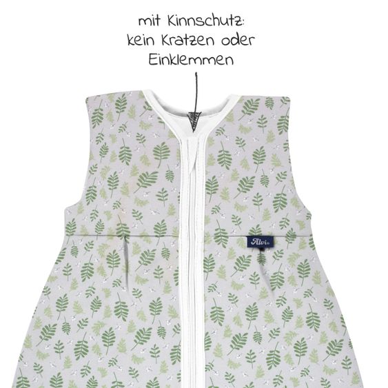 Alvi Kugelschlafsack Mäxchen Thermo Organic Cotton - Drifting Leaves - Gr. 70 cm