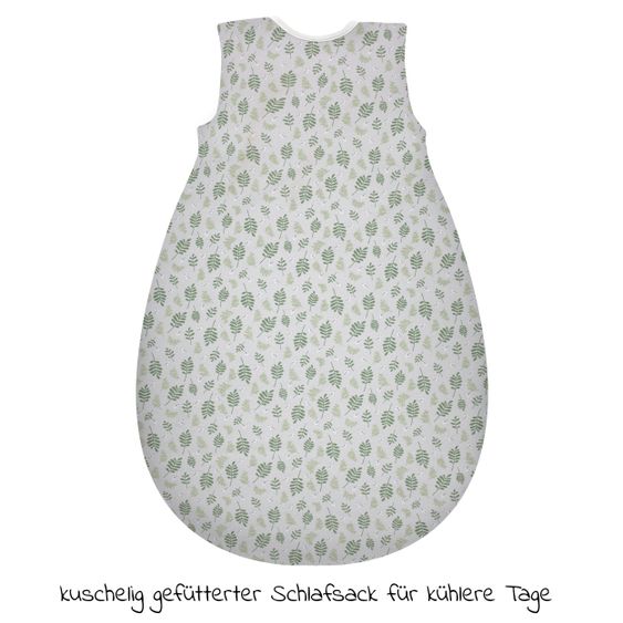 Alvi Kugelschlafsack Mäxchen Thermo Organic Cotton - Drifting Leaves - Gr. 90 cm