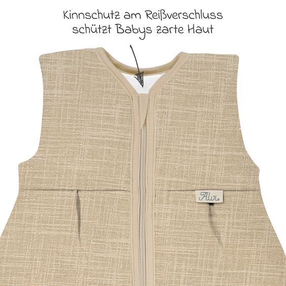 Alvi Kugelschlafsack Mäxchen Thermo - Slub Muslin - Gr. 80 cm