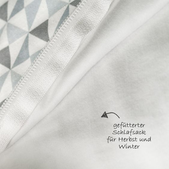 Alvi Kugelschlafsack Mäxchen Thermo - Triangel Silbergrau - Gr. 70 cm