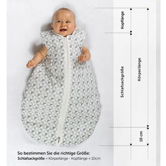 Alvi Kugelschlafsack Mäxchen Thermo - Triangel Silbergrau - Gr. 70 cm