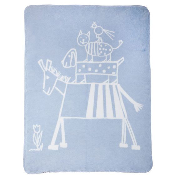 Alvi Kuscheldecke 75 x 100 cm - Musikanten Hellblau