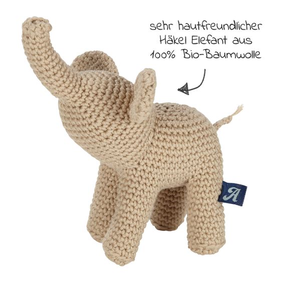 Alvi Kuscheltier Veggy Toy aus Bio-Baumwolle - Handmade - Petit Éléphant